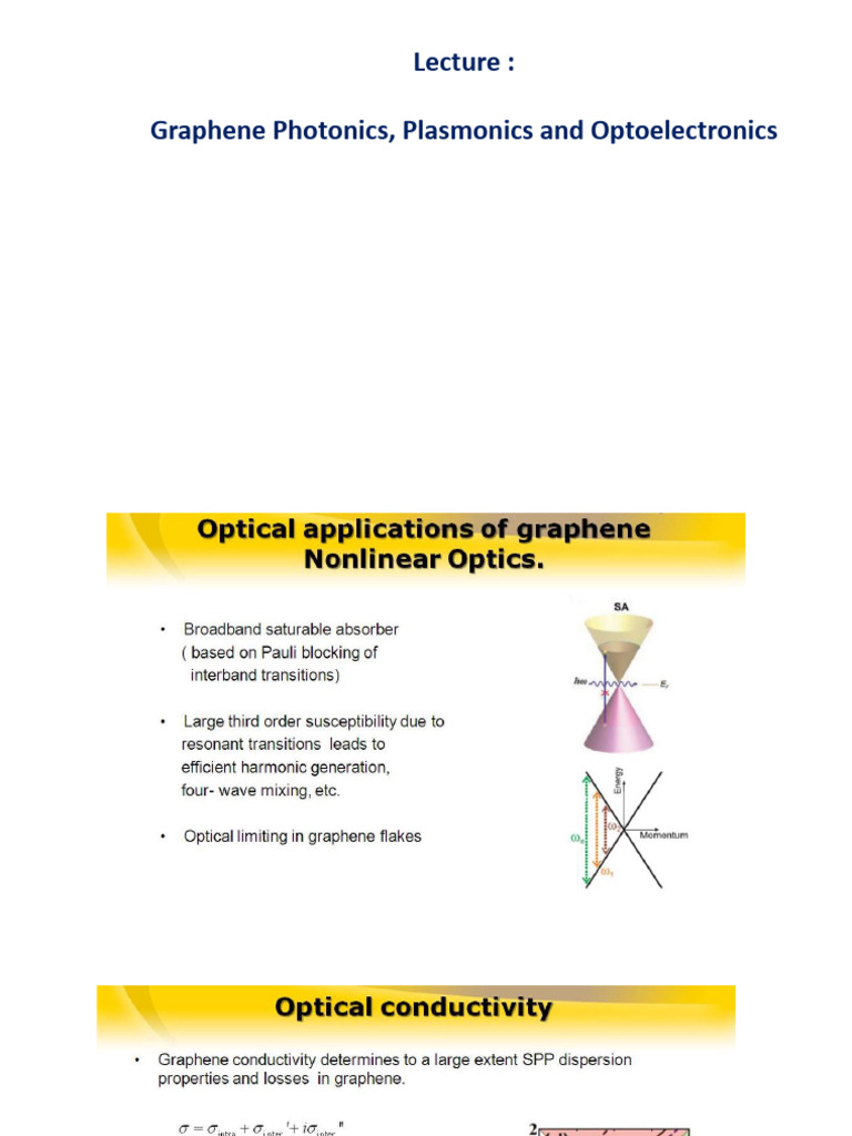 Lecture 19 Graphene Photonics, Plasmonics and Optoelectronics 3 PDF
