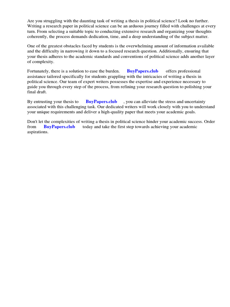 Writing A Research Paper in Political Science Baglione PDF Science