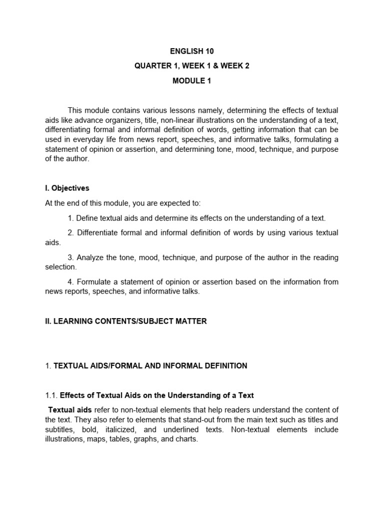 English 10 pdf chart definition