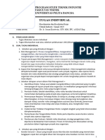 Tugas Individual: Program Studi Teknik Industri Fakultas Teknik Universitas Pelita Bangsa