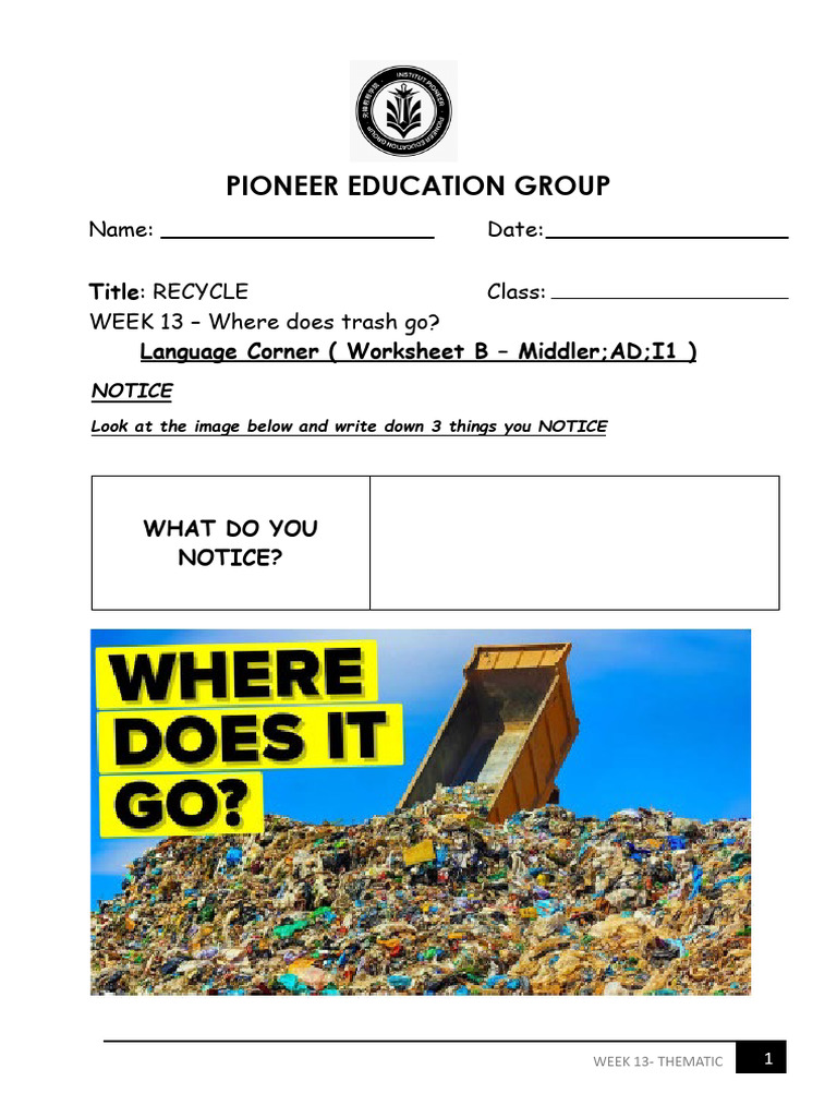 Where Does Trash Go? PDF Waste Municipal Solid Waste