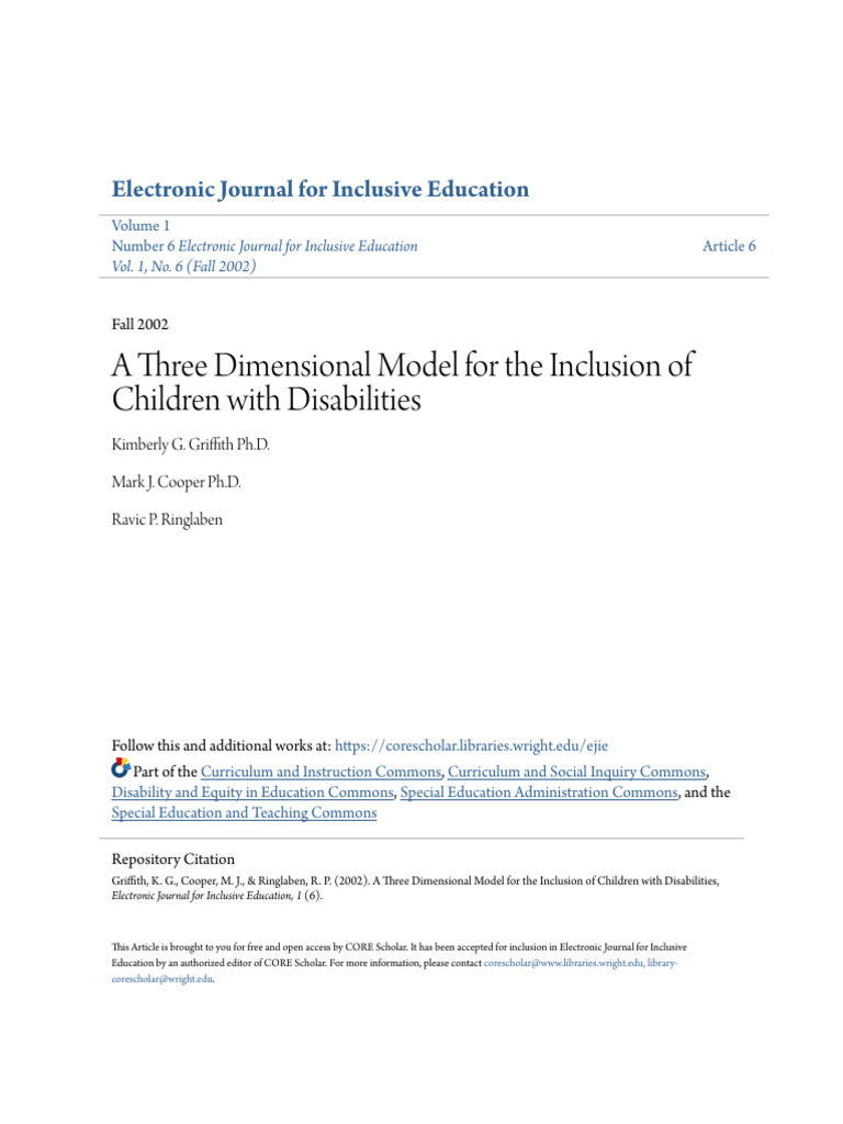 Inclusive Education Model for Disabilities | PDF | Inclusion (Education ...
