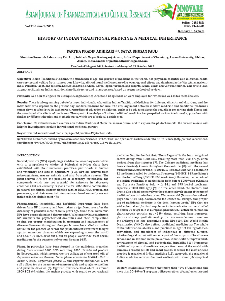 History of Indian Traditional Medicine | PDF | Medicine | Traditional ...