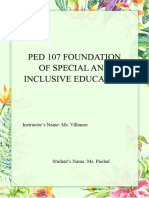 Ped 107 Foundation of Special and Inclusive Educat