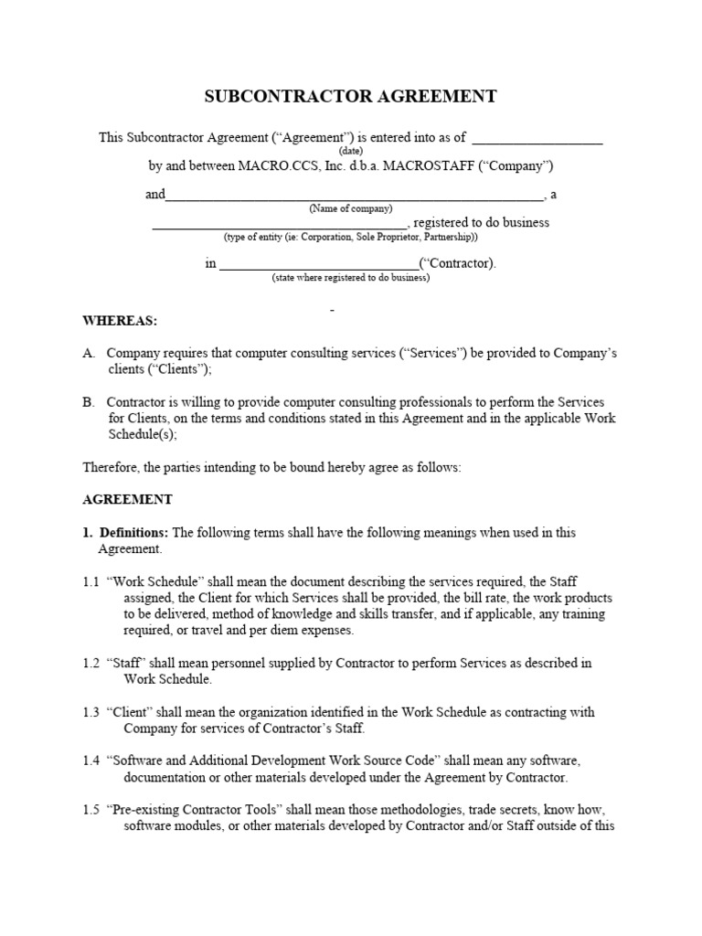 Subcontractor Agreement 03 | PDF | Liability Insurance | Indemnity