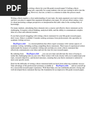 Research Paper 6th Grade Template