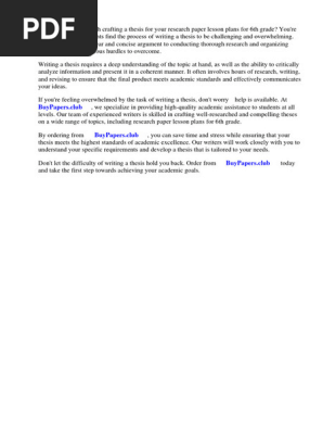 Research Paper Lesson Plans 6th Grade