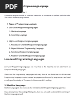 Types of Programing Language