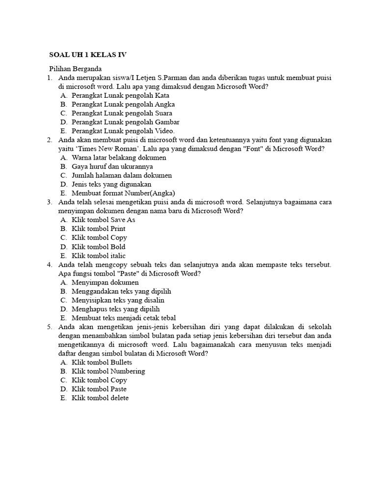 Tingkatkan Kesiapan Belajar: Panduan Lengkap Mengunduh Soal UH Tema 1 Kelas 4 SD Tingkatkan Kesiapan Belajar: Panduan Lengkap Mengunduh Soal UH Tema 1 Kelas 4 SD