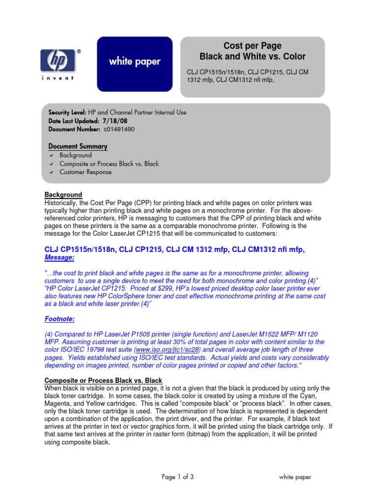 Black CPP Parity On Color Devices | PDF | Printer (Computing) | Graphic ...