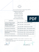 7th Semester Academic Calendar