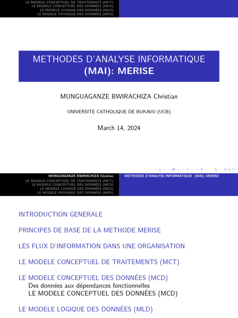 Méthodes d'analyse informatique : Merise | PDF | Ingénierie des systèmes