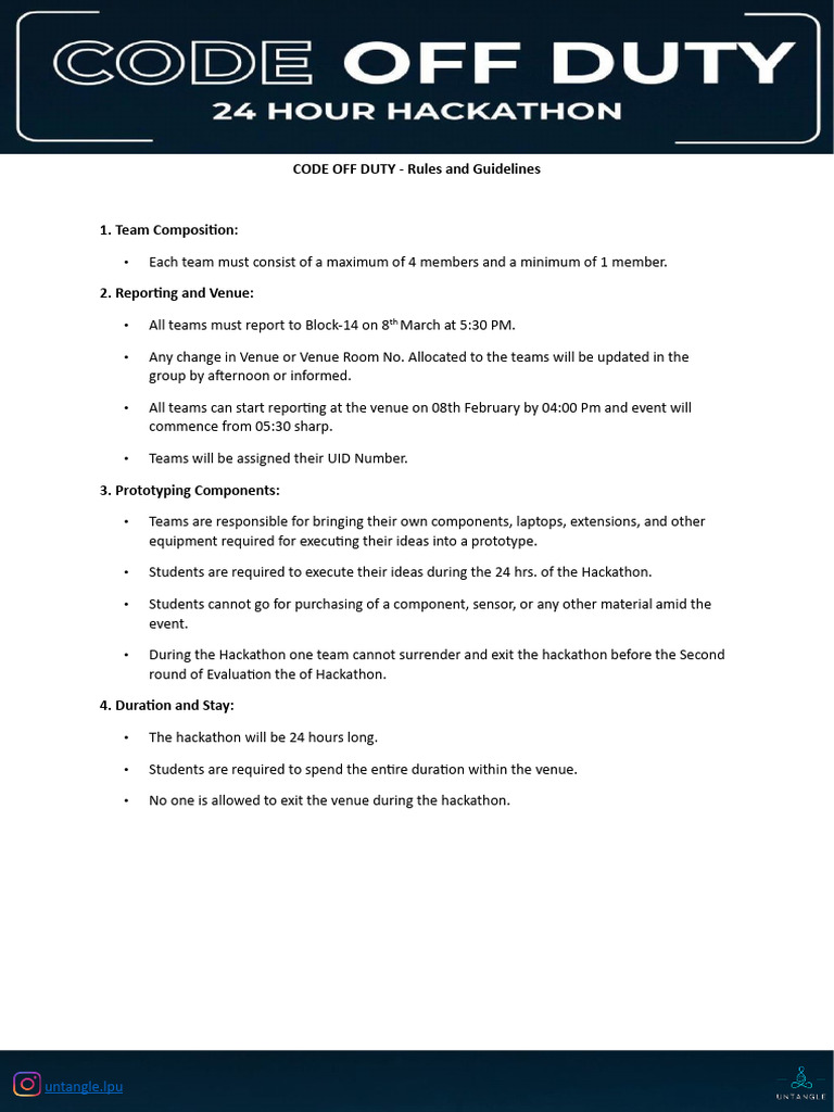 Hackathon Rules and Guidelines 2023 | PDF