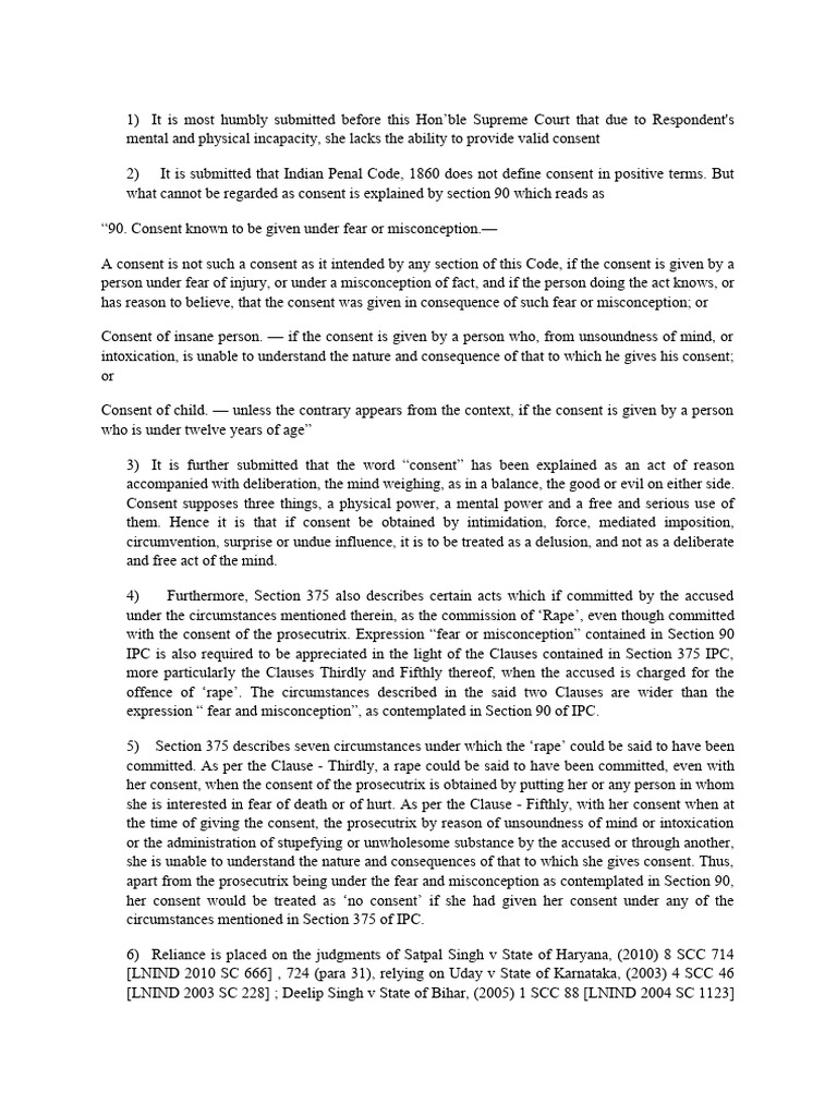 Understanding Consent in Indian Law | PDF | Burden Of Proof (Law) | Rape