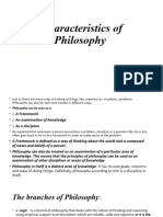 Characteristics of Philosophy