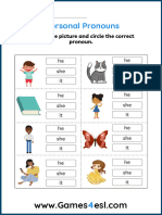 Personal Pronoun Worksheet 1