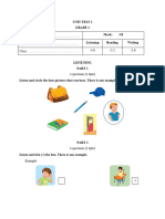 Đề KT Unit 2 - Tiếng Anh 1 Smart Start