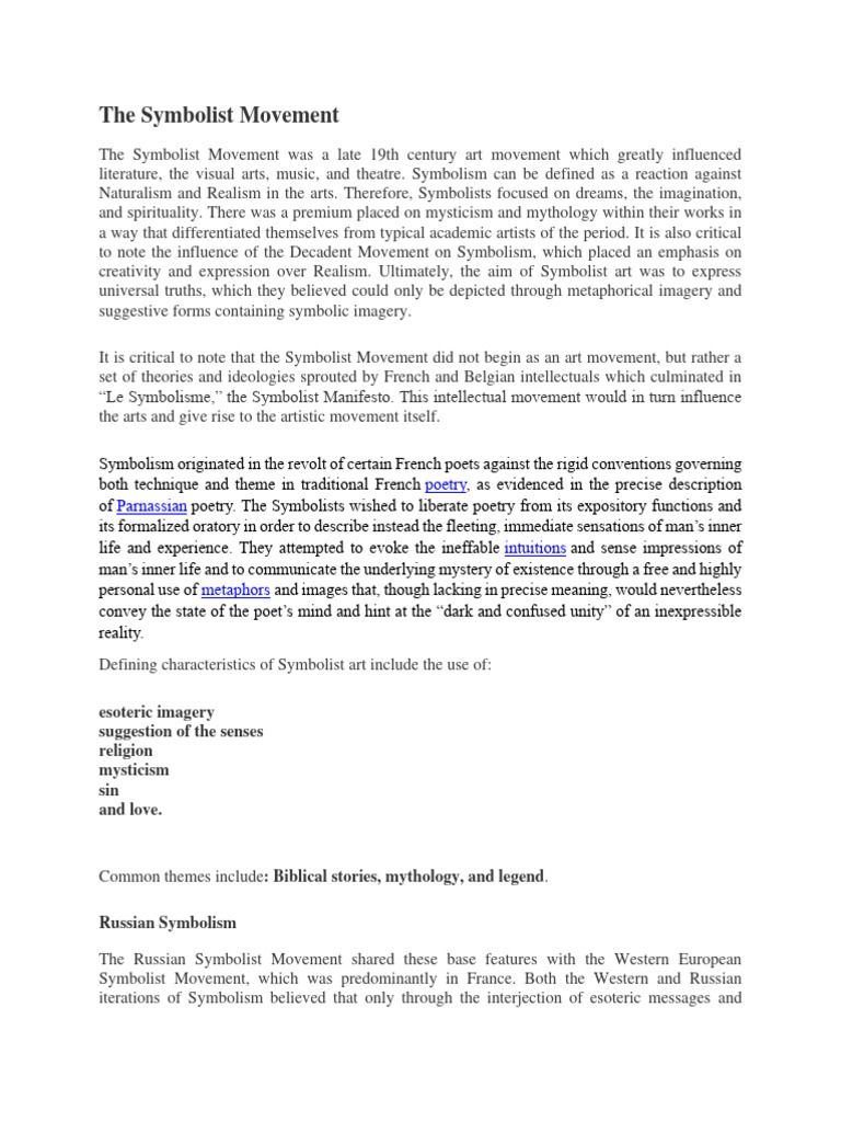 Image Result For Symbolism Art History Of The Symbolist Movement