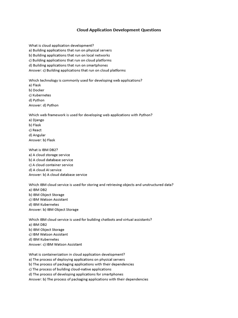 Cloud Application Development Questions | PDF | World Wide Web ...