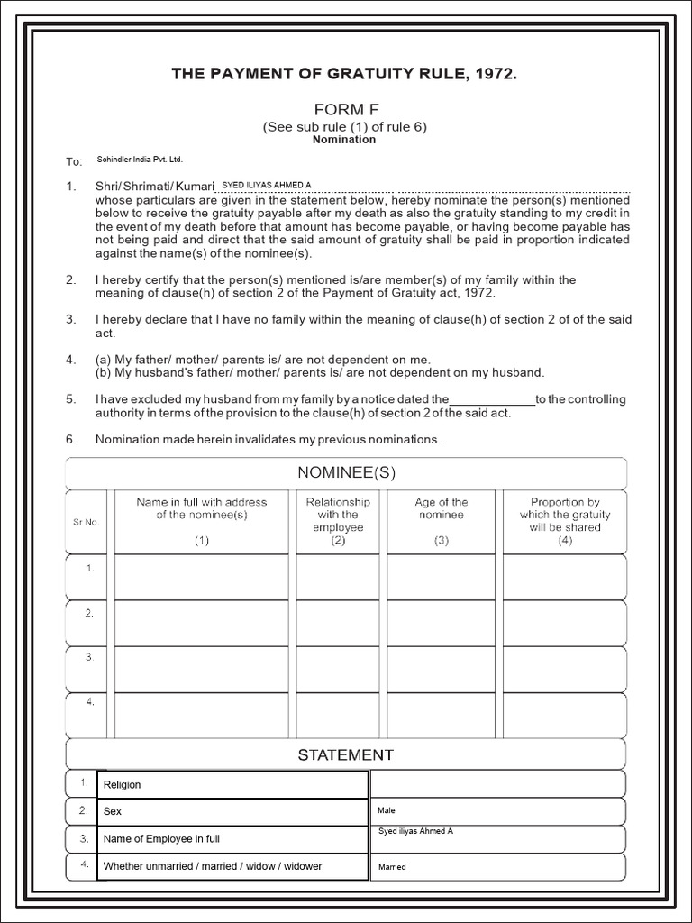 Form F Download Pdf