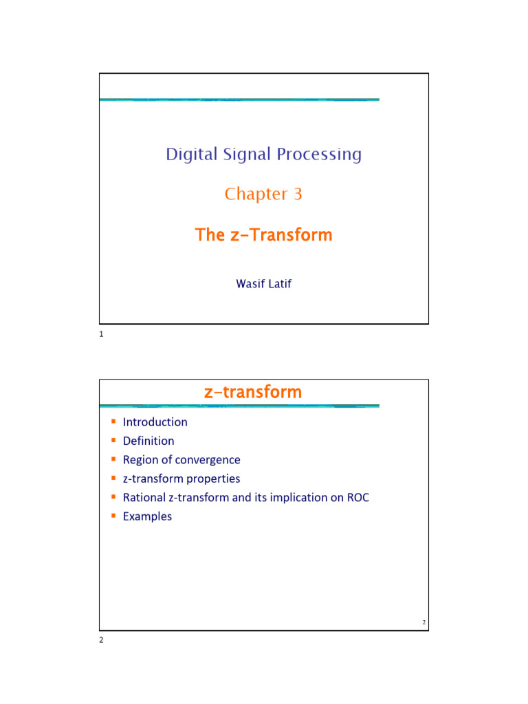 Understanding the z-Transform | PDF | Differential Equations ...