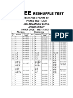 Panini-80 Reshuffling Test Answer Keys All Set