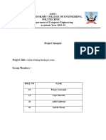 Online Parking Booking System Synopsis