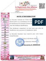 Note D'information Bordereau