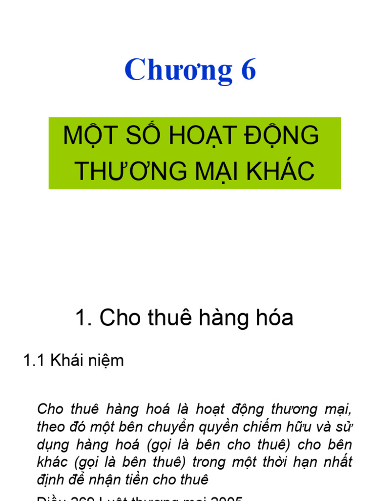 Chuong 5 Mot So HD Thuong Mai Khac | PDF