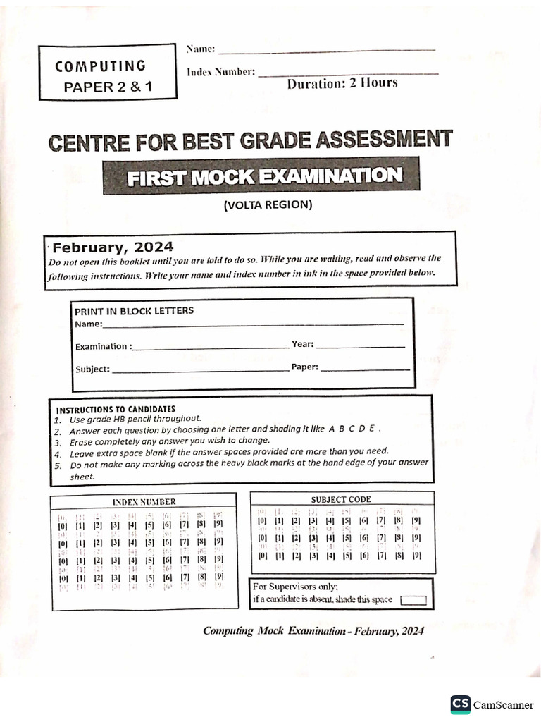 Basic 9 Computing Mock (1) 86 | PDF