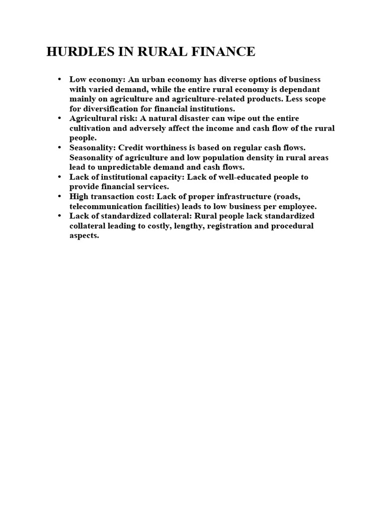 Rural Finance Pdf