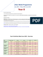 Year 8 Activities Week Programme Booklet Summer 2023