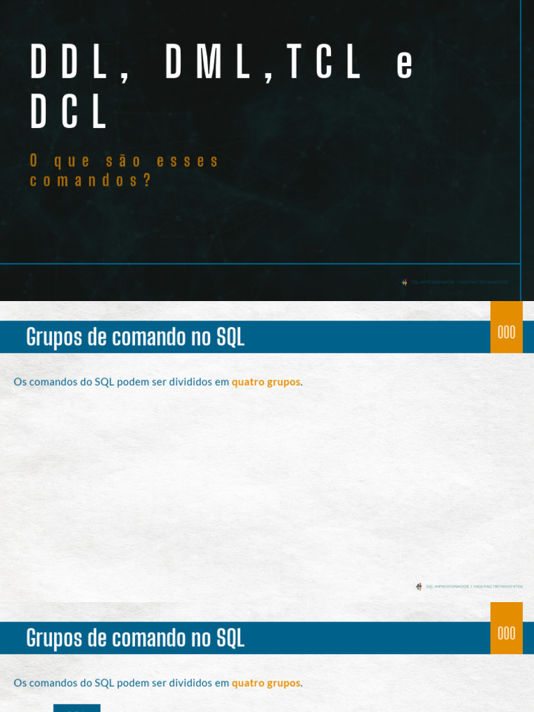 Comandos SQL: DDL, DML, TCL e DCL | PDF | SQL | Paradigmas de programação