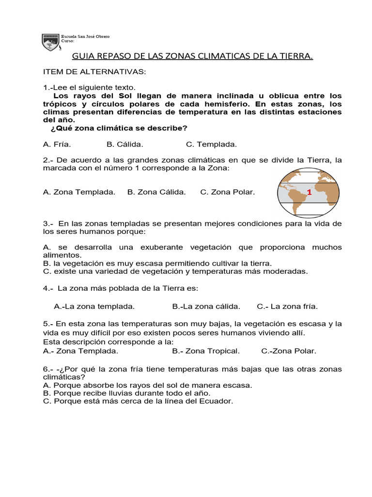 guia zonas climaticas | PDF | Clima | Ecuador