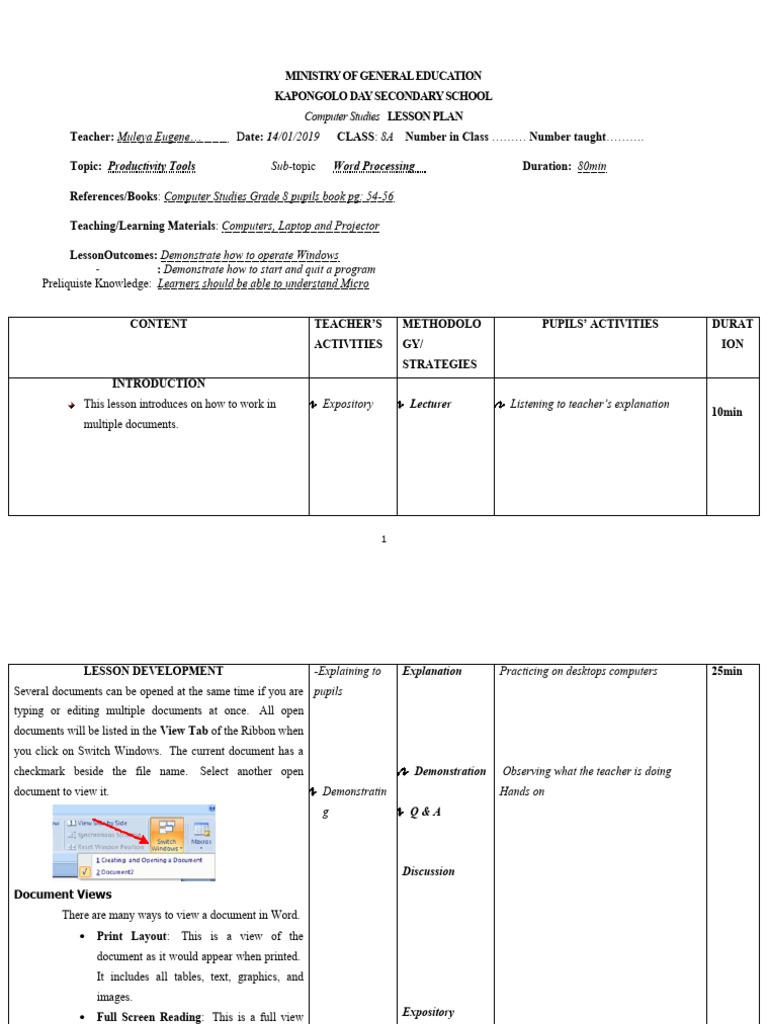 Lesson 2 | PDF | Page Layout | Behavior Modification