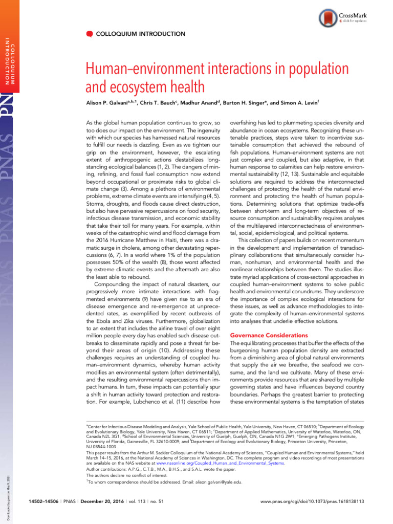 HH Lect 1 Human Environment Interactions | PDF | Conservation Biology ...