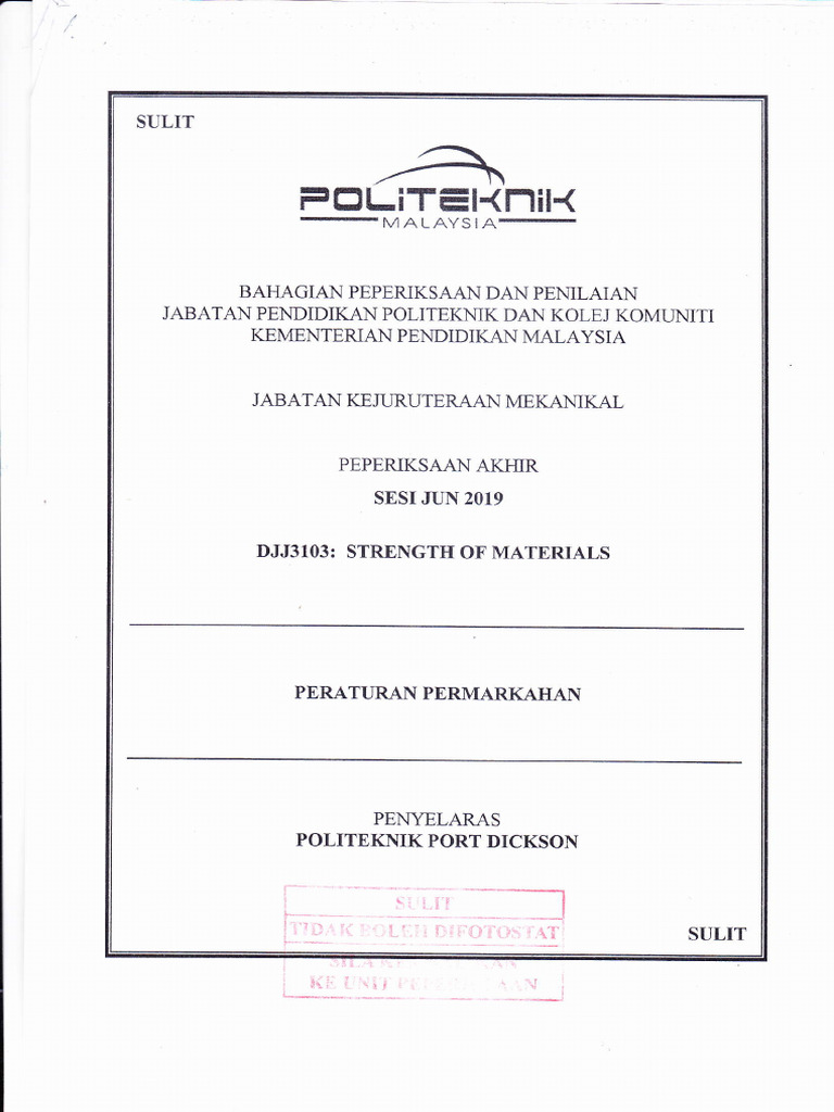 Strength of Materials Exam Guidelines | PDF | Bending | Beam (Structure)