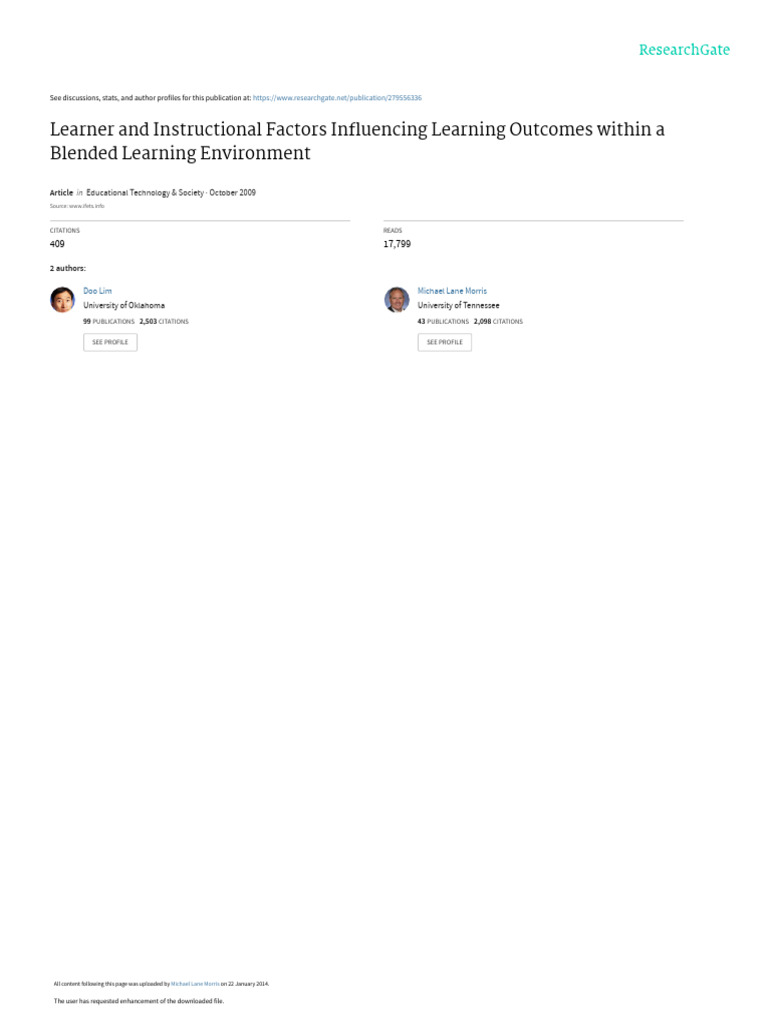 Learner and Instructional Factors Influencing Lear | PDF | Learning ...