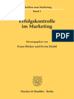 Erfolgskontrolle Im Marketing: Franz Böcker Und Erwin Dichtl