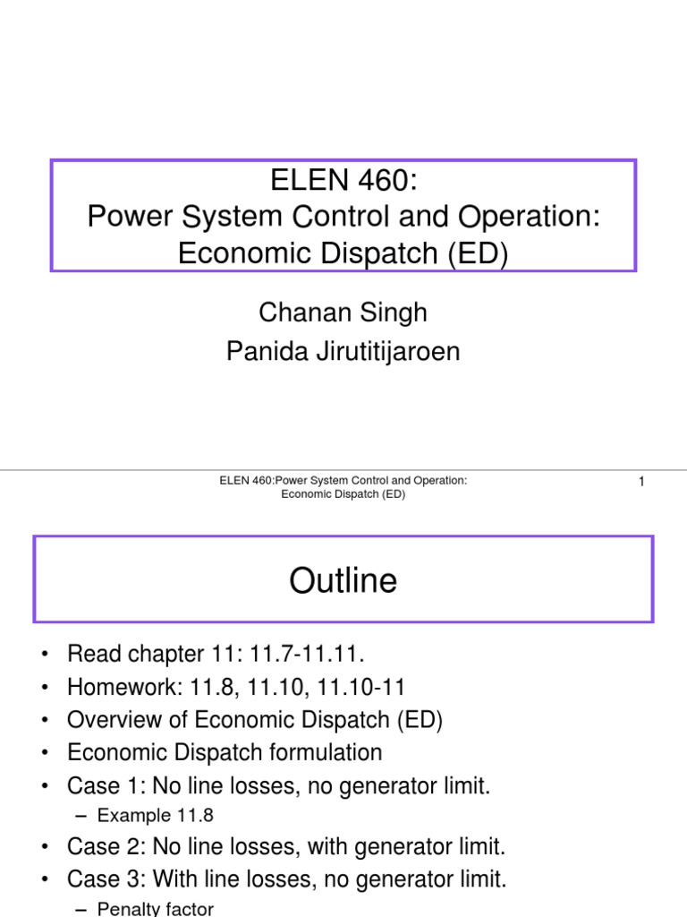 Economic Dispatch in Power Systems | PDF | Areas Of Computer Science ...