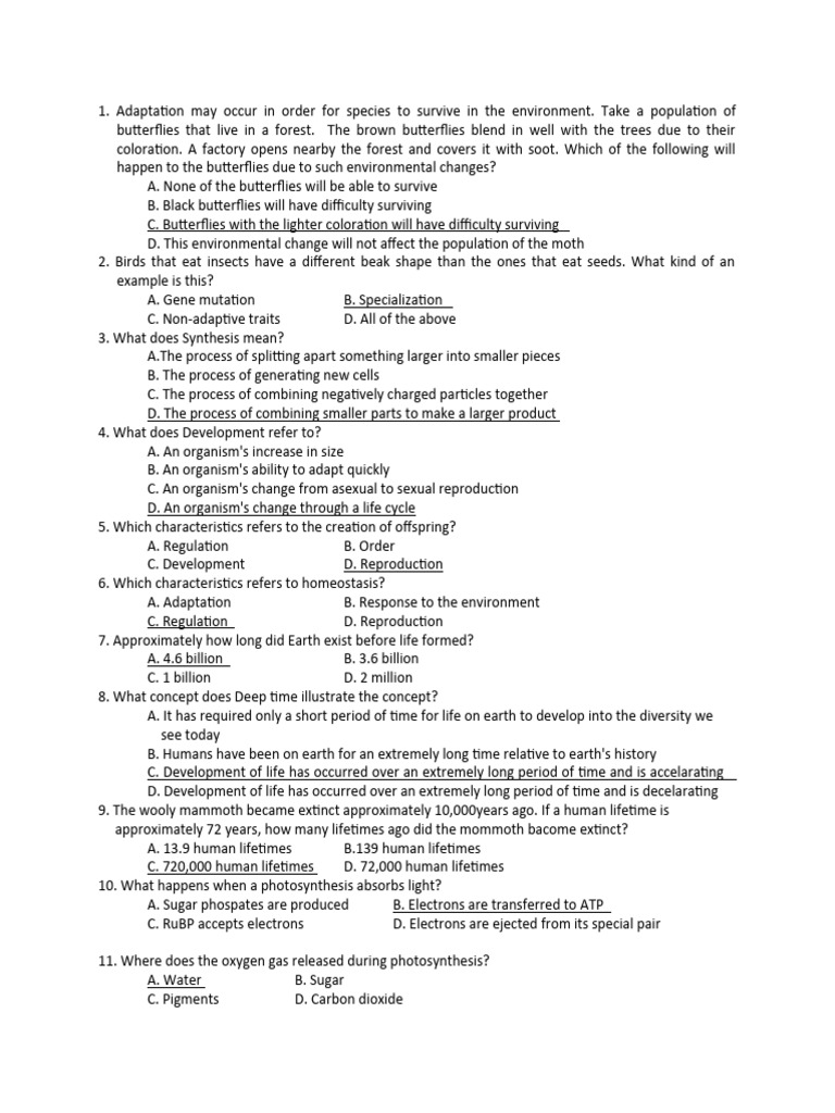 Biology Adaptation and Reproduction Quiz | PDF | Flowers | Reproduction