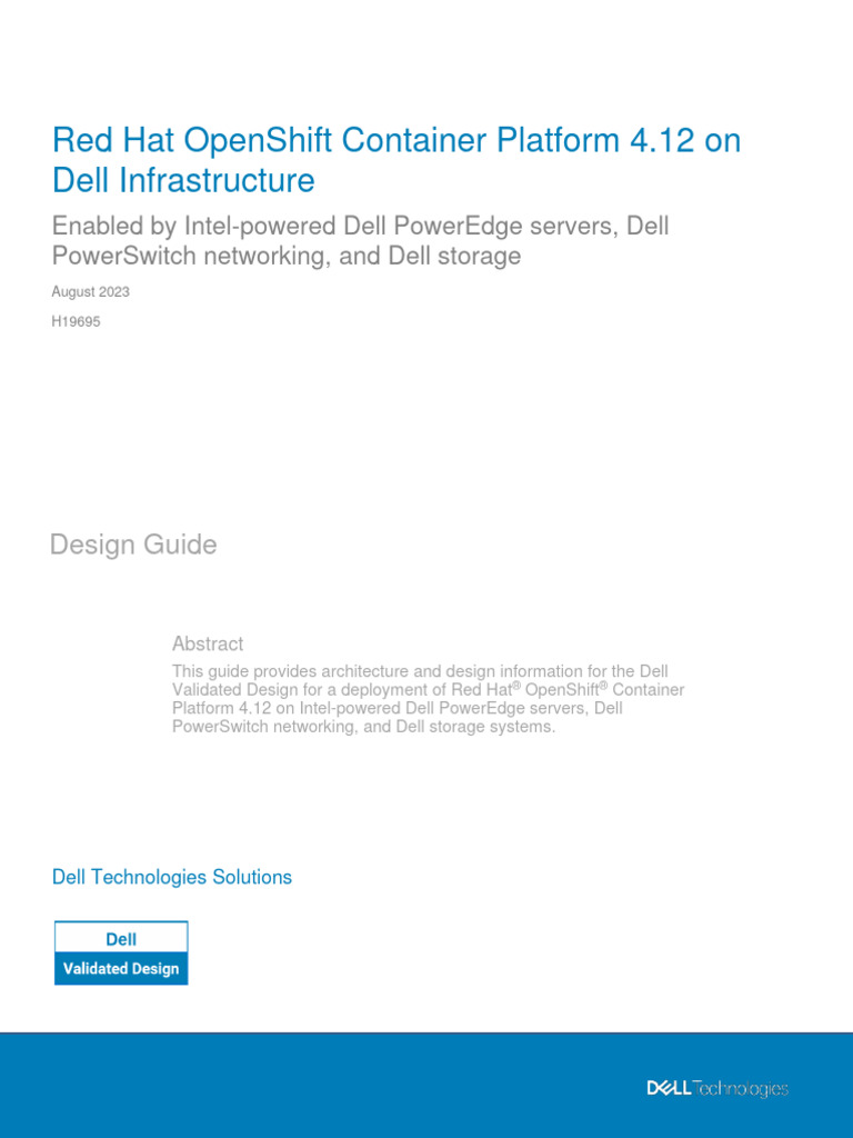 Design Guide - OpenShift 4.12 On Dell Intel Infrastructure | PDF ...