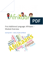First Additional Language - Afrikaans - Module Overview