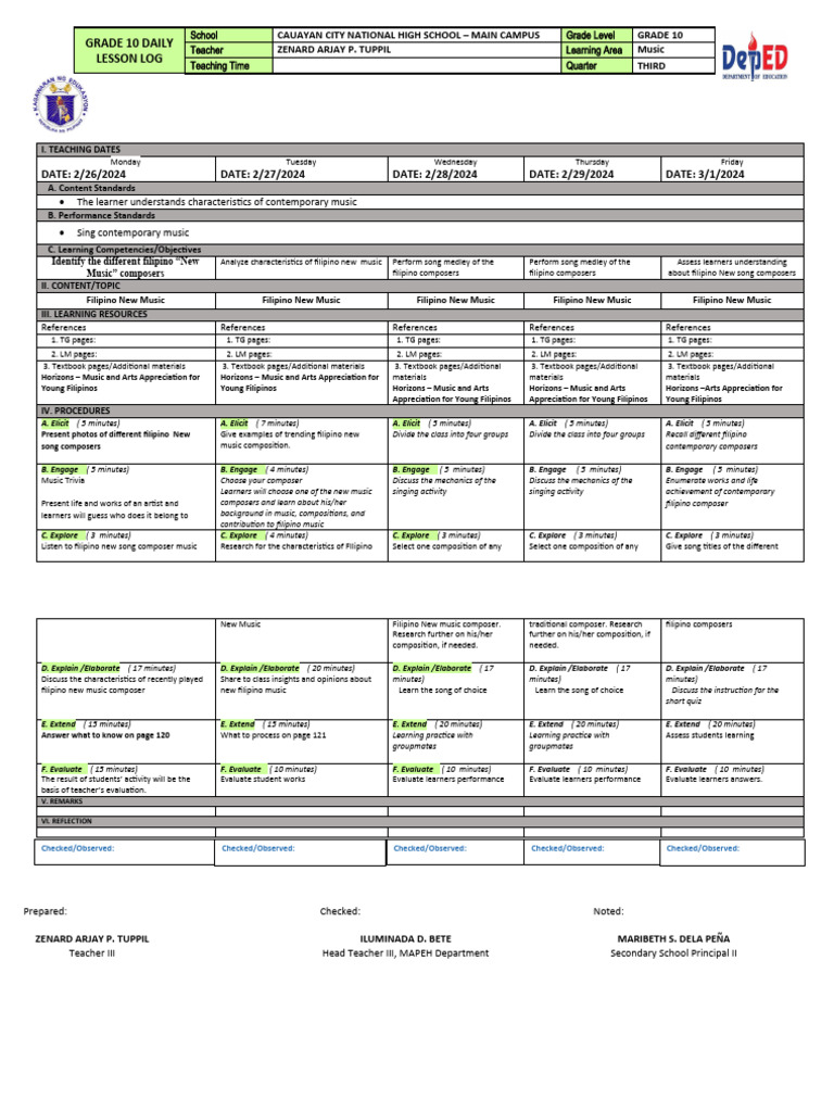 3rd Quarter Week 2 Music | PDF | Composers | Learning