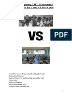 Mathematics SBA (Comparing Csec Pre-Covid Versus Post-Covid)