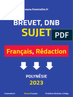 Brevet Francais Redaction Polynesie 2023 Sujet