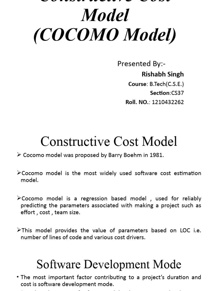 Constructive Cost Model | PDF | Software Engineering | Computing