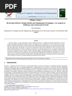 Reviewing Software Testing Models and Optimization Techniques