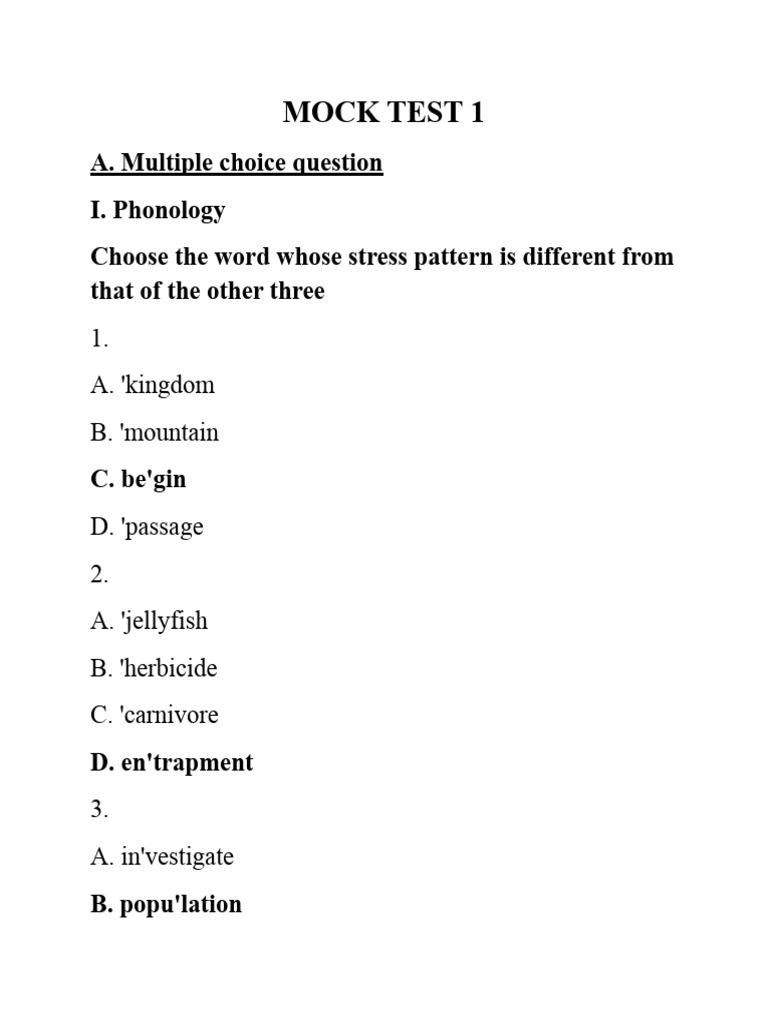 Mock Test 1 | PDF