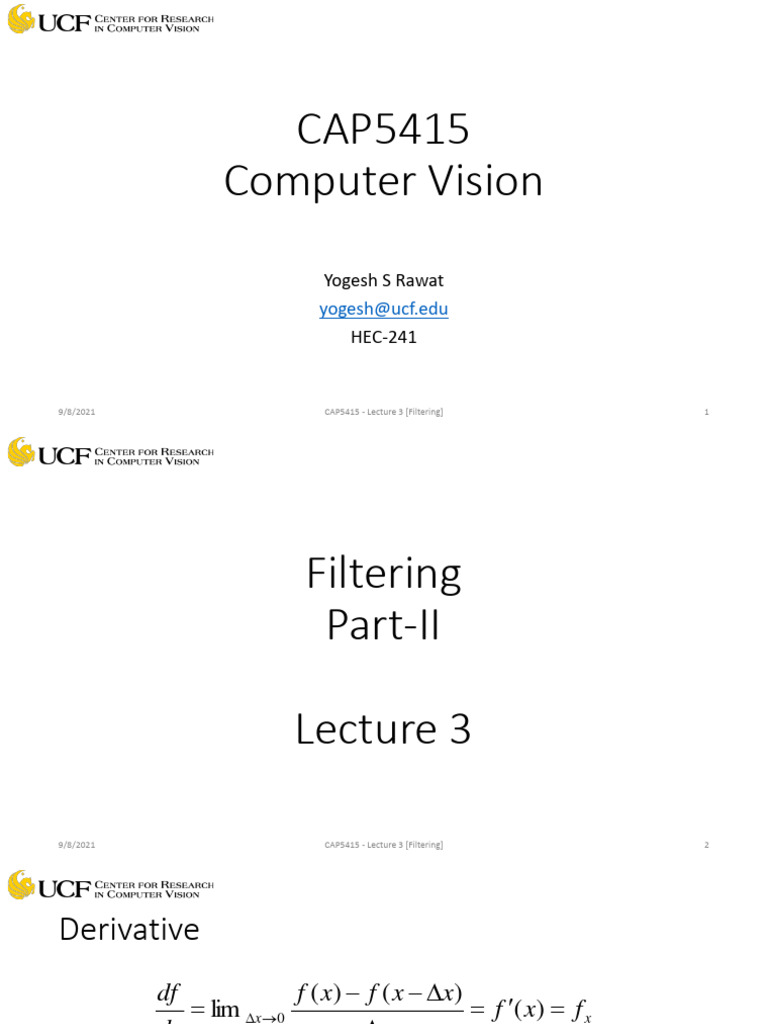 Computer Vision Filtering Techniques | PDF | Filter (Signal Processing ...